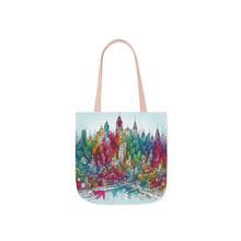 Load image into Gallery viewer, Colourful City Scape Canvas Tote Bag, 5-Color Straps
