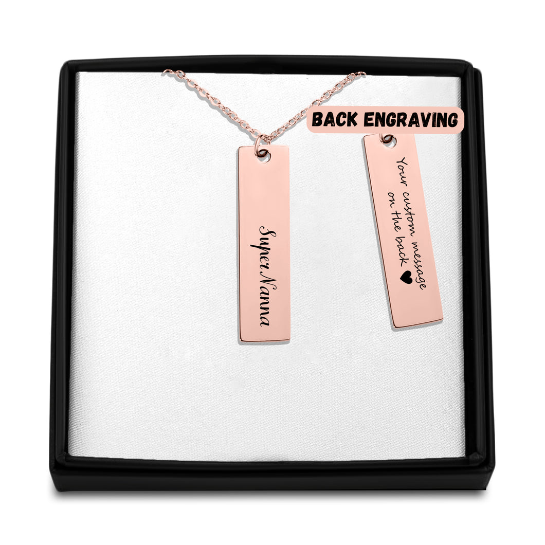 Super Nanna Rose Gold Vertical Bar Necklace