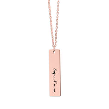 Load image into Gallery viewer, Super Nanna Rose Gold Vertical Bar Necklace
