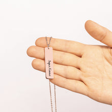 Load image into Gallery viewer, Super Nanna Rose Gold Vertical Bar Necklace
