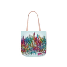 Load image into Gallery viewer, Colourful City Scape Canvas Tote Bag, 5-Color Straps
