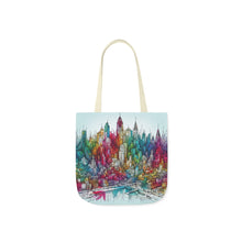 Load image into Gallery viewer, Colourful City Scape Canvas Tote Bag, 5-Color Straps
