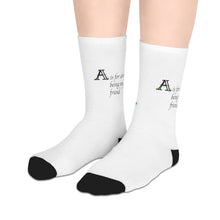 Load image into Gallery viewer, Letter A Design Mid-length Socks - &#39;A is for always being my friend&#39;
