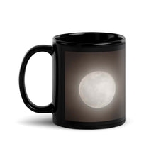 Load image into Gallery viewer, Black Glossy Mug with The Moon Design
