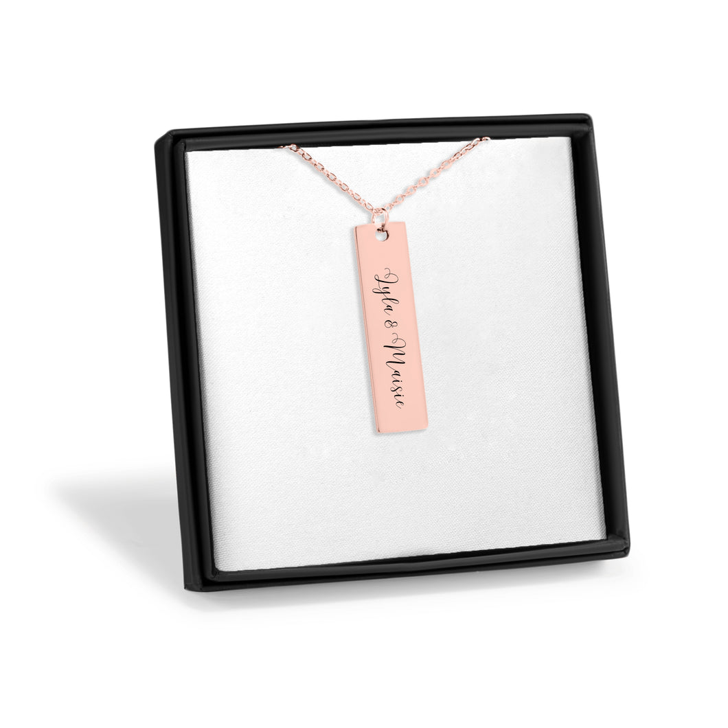 My Kids Personalised Vertical Bar Necklace